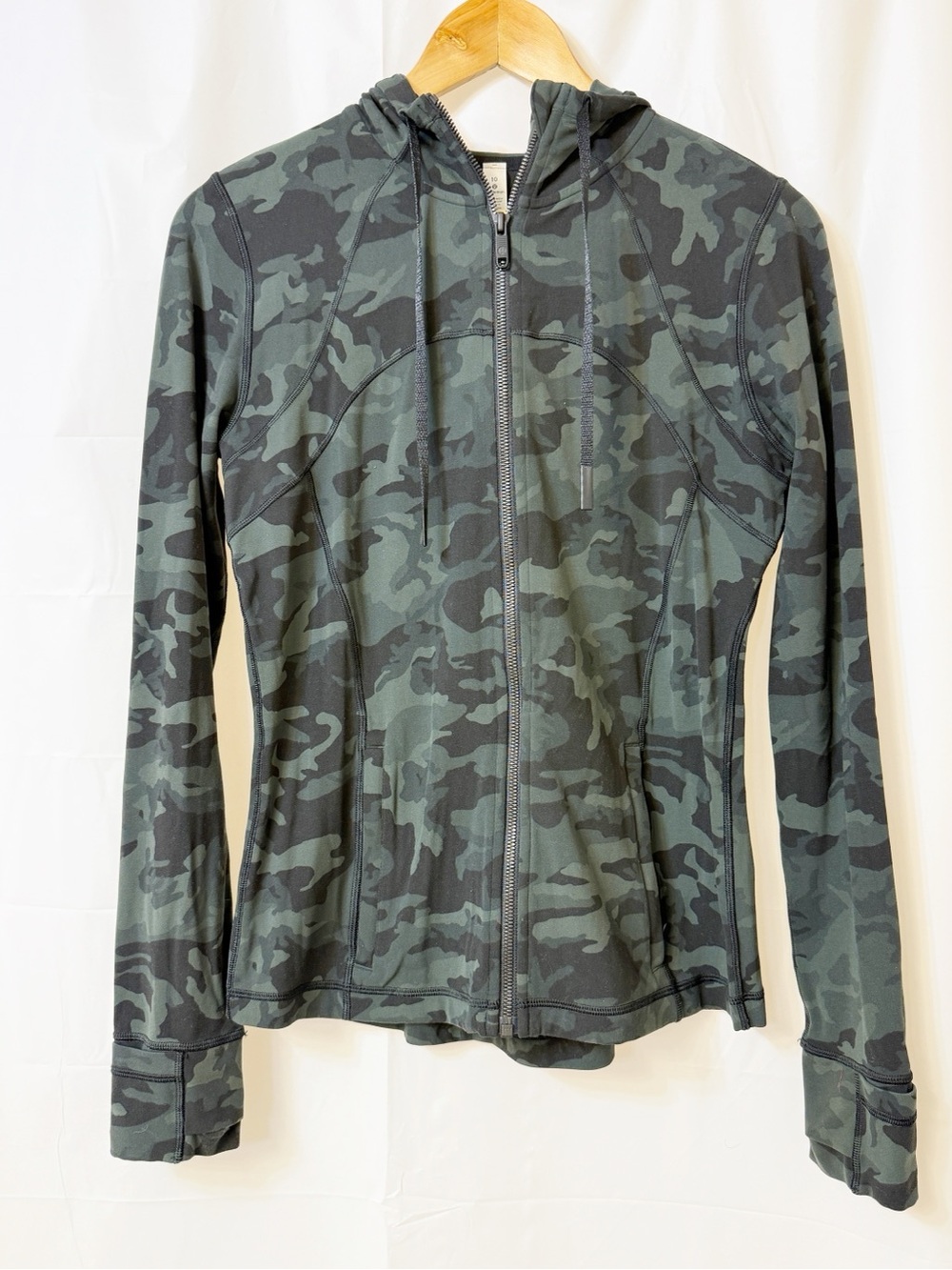 Lululemon Hooded Define Jacket Nulu Incognito Camo Multi Gator Green Size 10